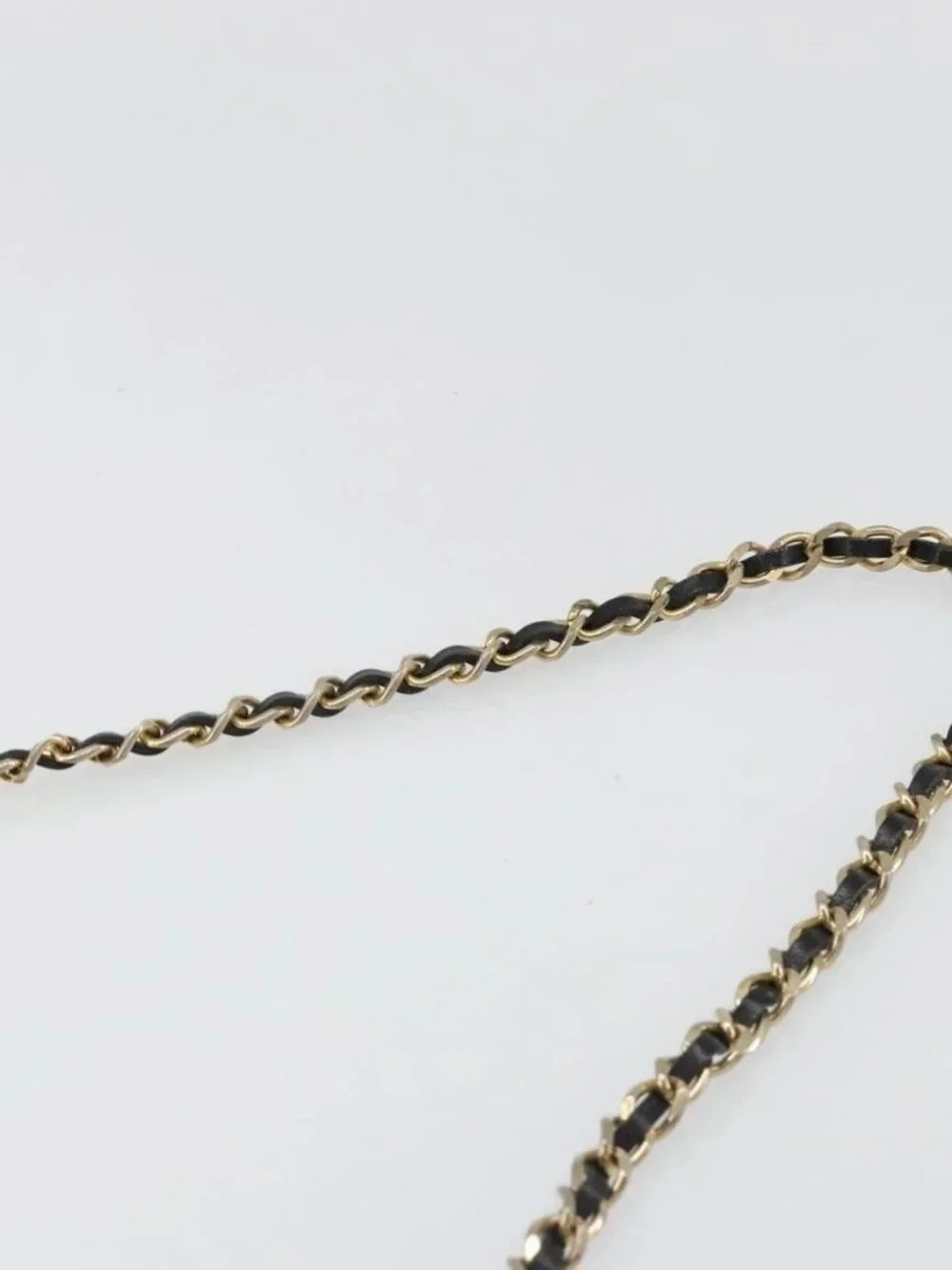 CHANEL Chain Shoulder Bag Patent leather Black Gold CC Auth 172993